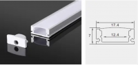 Профіль LEDTech LT-509-1-2 алюмінієвий накладний 7х17мм комплект по 1м або по 2м